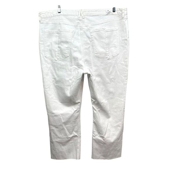 Good American Women Jeans Good Waist Stretch Distressed Raw White Plus Sz 22 - Picture 5 of 7